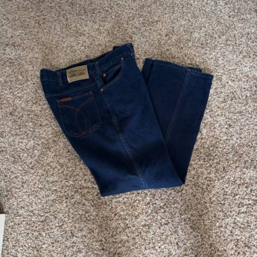 Vintage Men's Long Haul Dark Blue Denim Jeans Size 36 x 30  Made in USA